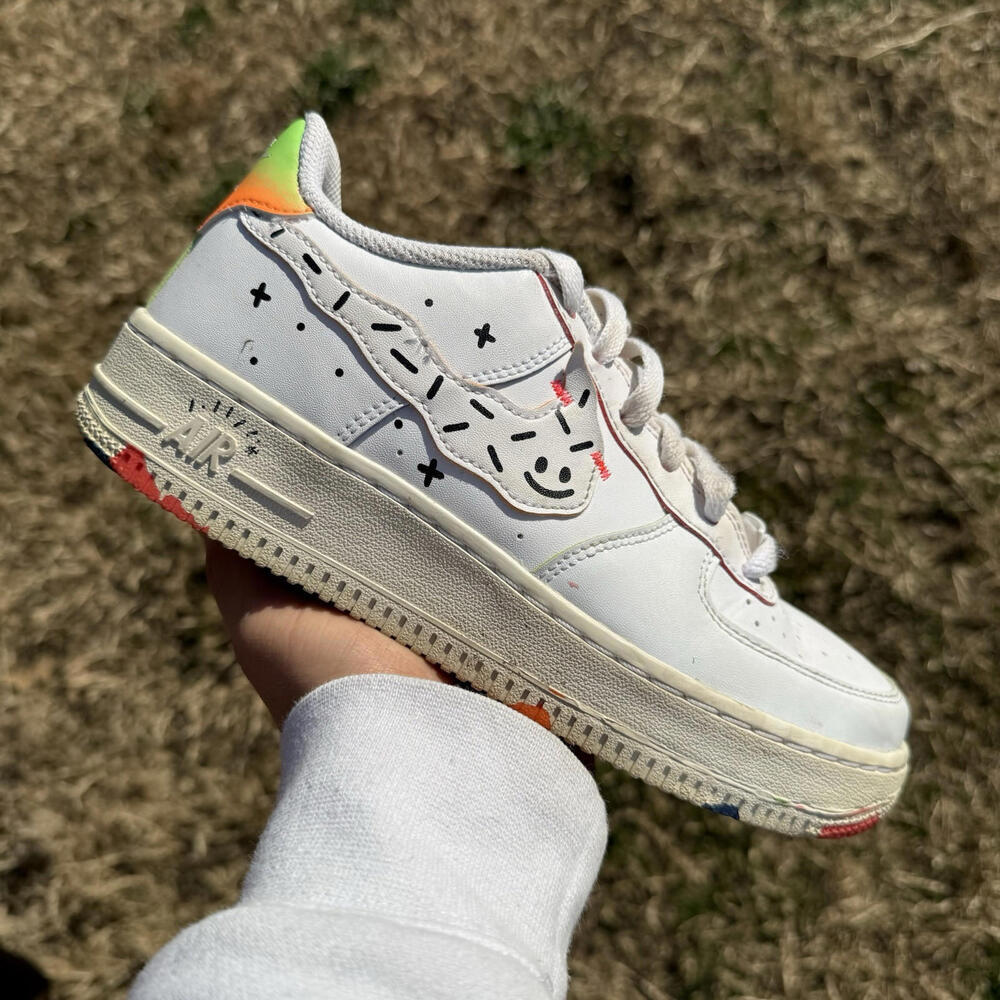 Nike Air Force 1 Low DV1366-111 White Youth Casual Shoes Sneakers Size 4.5Y